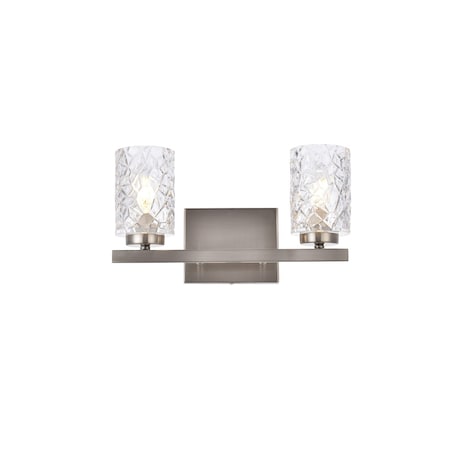 Cassie 2 Lights Bath Sconce In Stain Nickel With Clear Shade